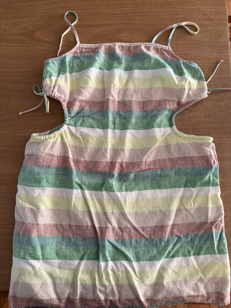 Aerie Pastel Stripe Smocked Top In Mint, Yellow, Pink And White